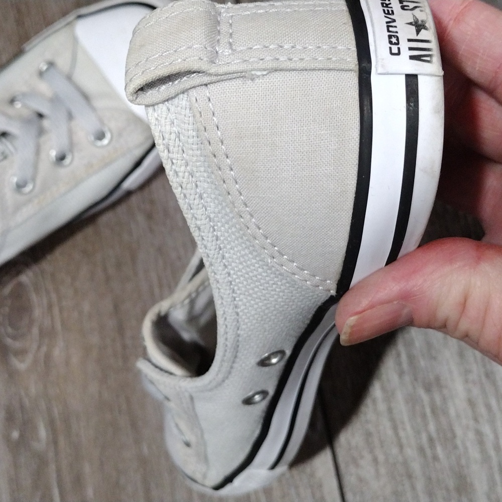 CONVERSE - Light Gray Canvas Sneakers - Picture 6 of 12
